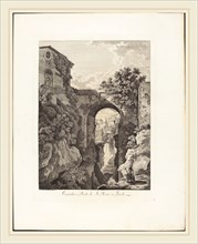 Albert Christoph Dies (Austrian, 1755-1822), Cascata e Ponte di San Rocco a Tivoli, 1795, etching