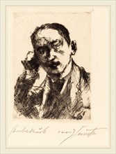 Lovis Corinth, Karl Schwarz (Bildnis K.S.), German, 1858-1925, 1920, drypoint in black on wove