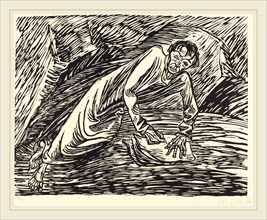 Ernst Barlach, The Writing Prophet (Saint John on Patmos), German, 1870-1938, 1919, woodcut