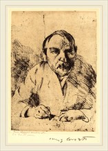 Lovis Corinth, Self-Portrait (Selbstbildnis), German, 1858-1925, 1912, soft-ground etching in black