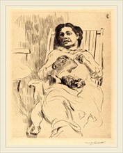 Lovis Corinth, Woman with Needlework (Frau mit Handarbeit), German, 1858-1925, 1912, drypoint in