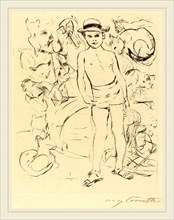 Lovis Corinth, Boy Wearing Bathing-Trunks and Straw Hat (Knabe mit Badehose und Strohhut), German,