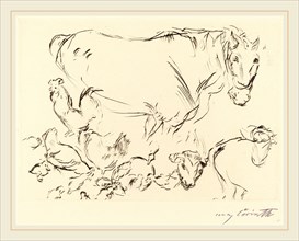 Lovis Corinth, Animal Studies (Verschiedene Tierstudien), German, 1858-1925, 1917, drypoint in