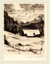 Lovis Corinth, On the Walchen Sea (Am Walchensee), German, 1858-1925, 1920, drypoint