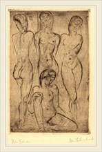 Wilhelm Lehmbruck, Four Women; Three Standing, One Sitting (VierFrauen; drei stehend, eine