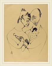 Heinrich Hoerle, Das Ehepaar (The Married Couple), German, 1895-1936, 1920, lithograph on pale