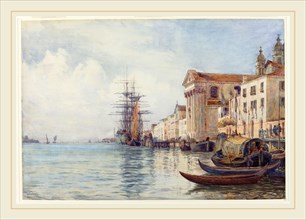 David Law (Scottish, 1831-1901), The Giudecca Canal with Shipping near the Chiesa dei Gesuati,