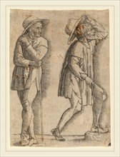 Workshop of Andrea Mantegna, Two Peasants, c. 1480-1500, engraving