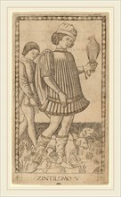 Master of the E-Series Tarocchi (Italian, active c. 1465), Zintilomo (Gentleman), c. 1465,