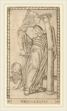 Master of the E-Series Tarocchi (Italian, active c. 1465), Forteza (Fortitude), c. 1465, engraving