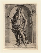 Master I.I.CA (Italian, active c. 1500-1520), Justice, c. 1520, engraving