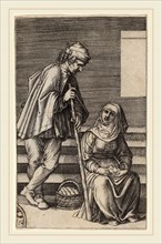 Agostino dei Musi after Raphael (Italian, c. 1490-1536 or after), Peasant and Egg Woman, engraving