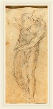 Michelangelo (Italian, 1475-1564), Male Nude [verso], c. 1560, black chalk on laid paper