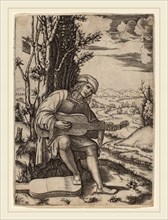 Marcantonio Raimondi (Italian, c. 1480-c. 1534), The Guitar Player, engraving