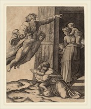 Marcantonio Raimondi after Raphael (Italian, c. 1480-c. 1534), God Appearing to Noah, engraving