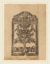 Italian 16th Century, Tree with Crown and Two Birds, 16th century, woodcut