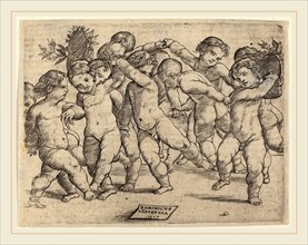 Domenico Campagnola (Italian, before 1500-1564), Twelve Children Dancing, 1517, engraving