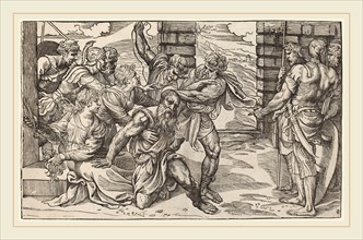 NiccolÃ² Boldrini after Titian (Italian, 1510-1566 or after), Samson and Delilah, c. 1540, woodcut