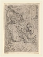 Simone Cantarini (Italian, 1612-1648), The Virgin and Child with Saint John, etching