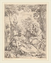 Simone Cantarini (Italian, 1612-1648), The Rest on the Flight into Egypt, etching