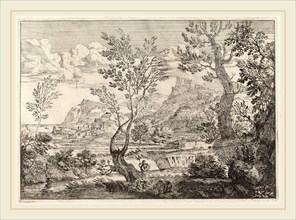 Crescenzio Onofri (Italian, probably 1632-1712 or after), A Waterfall, 1696, etching