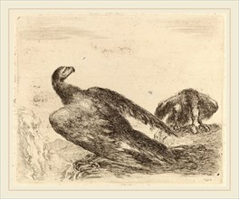 Stefano Della Bella (Italian, 1610-1664), Two Eagles on a Promitory, etching on laid paper