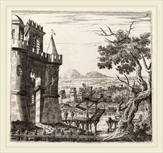 Giuseppe Antonio Landi (Italian, 1713-1791), Landscape with a Castle and a Drawbridge, before 1753,