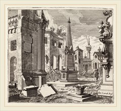 Giuseppe Antonio Landi (Italian, 1713-1791), Fantastic Townscape with Ruins, before 1753, etching