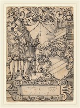 Hans Jegli II (Swiss, 1580-1643), A Donor with a Coat of Arms (Schildbegleiter und Wappenschild mit