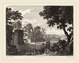 Gabriel Perelle, Large Landscape with Ruined Abbey, French, 1603-1677, etching on laid paper