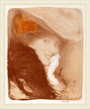 Edmond Aman-Jean (French, 1860-1936), La Rieuse: Madame Albert Besnard, 1897, color lithograph,