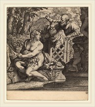 Annibale Carracci (Italian, 1560-1609), Susanna and the Elders, 1590-1595, etching and engraving on