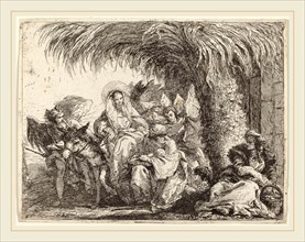 Giovanni Domenico Tiepolo (Italian, 1727-1804), Joseph Kneels with the Child before Mary on the