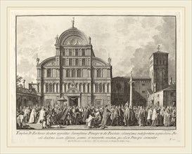 Giovanni Battista Brustolon after Canaletto (Italian, 1712-1796), Visit of the Doge to San Zaccaria