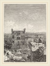 Canaletto (Italian, 1697-1768), The House with the Peristyle [right], 1741, etching on laid paper