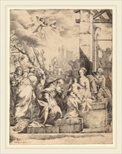 Giovanni David after Scarsellino (Italian, 1743-1790), The Adoration of the Magi, etching touched