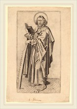 Master FVB (Flemish, active c. 1480-1500), Saint Judas Thaddaeus, c. 1490-1500, engraving