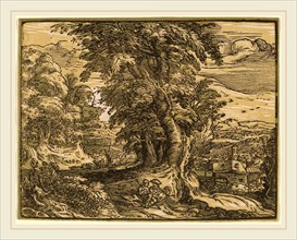 Hendrik Goltzius (Dutch, 1558-1617), Landscape with a Seated Couple, probably 1592-1595,
