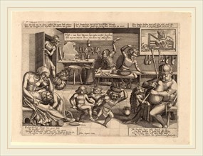 Pieter Balten (Flemish, active 1540-1598), The Dissolute Household, engraving