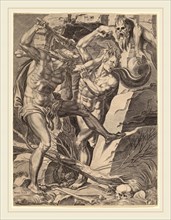 Dirck Volckertz Coornhert (Netherlandish, 1522-1590), Hercules Killing Cacus, 1554, counterproof of