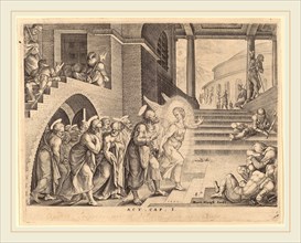 Philip Galle after Maerten van Heemskerck (Flemish, 1537-1612), The Apostles Delivered from Prison