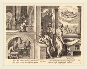Philip Galle after Jan van der Straet (Flemish, 1537-1612), The Vision of Saint Peter, engraving
