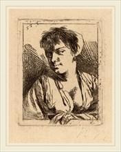 Cornelis Bega (Dutch, 1631-1632-1664), Bust of a Young Woman, etching