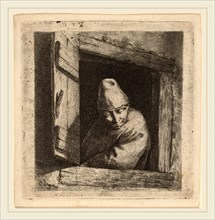 Cornelis Bega (Dutch, 1631-1632-1664), The Peasant in a Window, etching