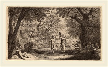 Willem Basse (Dutch, 1613 or 1614-1672), Bacchanal with a Dancing Couple in the Center, etching
