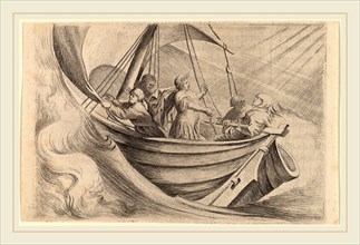 Willem Basse (Dutch, 1613 or 1614-1672), Caesar Crossing Stormy Seas, 1634, etching and engraving