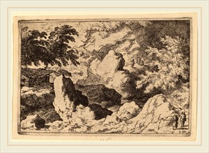 Allart van Everdingen (Dutch, 1621-1675), Three Men on a Rock, probably c. 1645-1656, etching