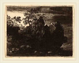 Allart van Everdingen (Dutch, 1621-1675), Large Rock at the River, probably c. 1645-1656, etching