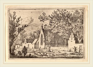 Allart van Everdingen (Dutch, 1621-1675), Swine Herd near a Chapel, probably c. 1645-1656, etching