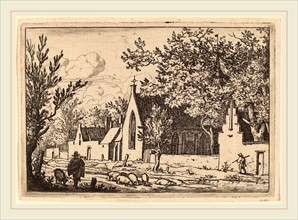 Allart van Everdingen (Dutch, 1621-1675), Swine Herd near a Chapel, probably c. 1645-1656, etching